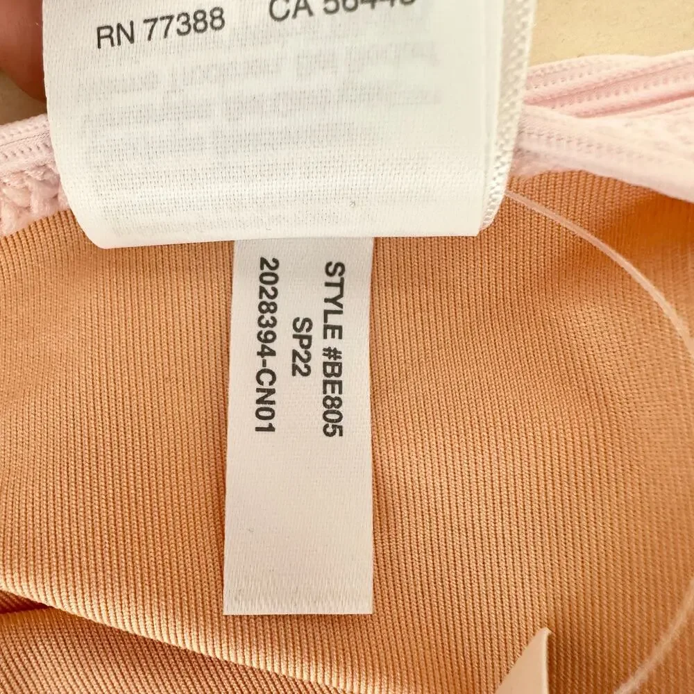J.Crew Ribbed Ribbed Curved Waist Cheeky String Bikini Bottom Pink XL NWT